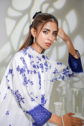 Zen - Contemporary Short Shirt with Floral Prints and Matching Trousers